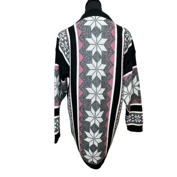 NAN DORSEY Vintage Snowflake Star Design Long Sweater Size Large - Picture 6 of 13